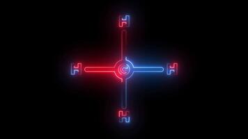 Methane Molecular Structure Symbol Neon line Animation Isolated on black background video