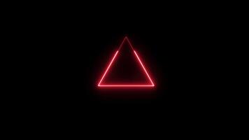 Glowing red neon triangle borders frame animation Isolated on Black Background video