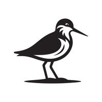 Sandpiper Silhouette Vectors for Birdwatching and Wildlife Conservation Graphics