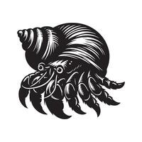 Crab Hermit Silhouette Vectors for Travel, Adventure, and Nautical Graphics