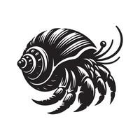 High-Resolution Crab Hermit Silhouette Vectors for Professional Designers