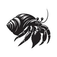 Create Unique Marine Art with Crab Hermit Silhouette Vectors