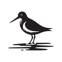 Elegant Sandpiper Silhouette Vectors for Print and Digital Branding