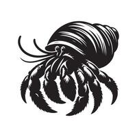 Creative Crab Hermit Silhouette Vectors for Nautical and Oceanic Illustrations