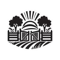 Creative Farm Gate Silhouette Vectors for Handmade Art and Crafts