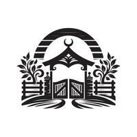 Farm Gate Silhouette Vectors for Farming and Agricultural Promotions