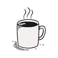 Minimalist illustration of a steaming cup of coffee, focusing on the essential elements of the design vector