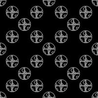 Earth Planet Multipolarity thin line seamless pattern vector