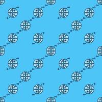Earth Globe Multipolarity minimal blue seamless pattern vector