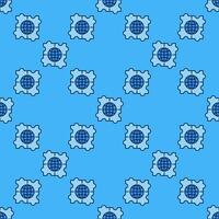 Earth in Puzzle Multipolarity blue seamless pattern vector
