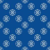 Multipolarity Earth Globe minimal seamless pattern in outline style vector