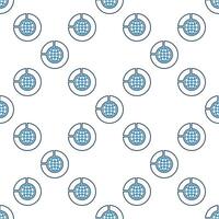 Earth in Pie Chart linear seamless pattern vector