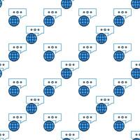 Message and Earth Globe Multipolarity blue seamless pattern vector