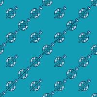 Earth and Arrow Multipolarity blue seamless pattern vector