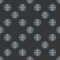 Earth Multipolarity seamless pattern in thin line style vector