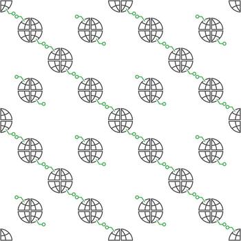 Earth Globe Multipolarity minimal thin line seamless pattern vector