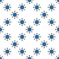 Multipolarity World Globe with Circles blue seamless pattern vector