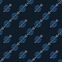 Earth with Arrow Multipolarity seamless pattern in thin line style vector