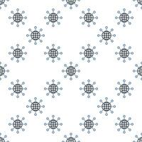 Multipolarity Earth Globe with Circles seamless pattern in outline style vector