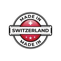 Made in Switzerland label icon emblem isolated on white background vector