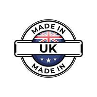 Made in UK label icon emblem isolated on white background vector