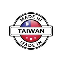 Made in Taiwan label icon emblem isolated on white background vector