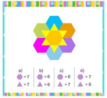 Math game for children. Need to find the correct answer. vector