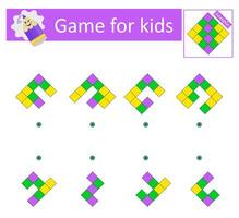 Logic game. Attention tasks for children. IQ training test. Printable worksheet. vector