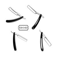 Set of the blades isolated on white background. Design element for logo, label, emblem, sign, brand mark. vector