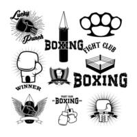 Set of the boxing club labels, emblems and design elements. vector