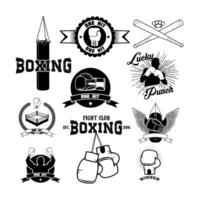 Set of the boxing club labels, emblems and design elements vector