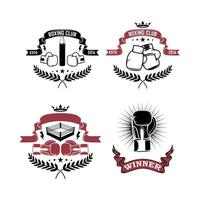 Set of the boxing club labels, emblems and design elements. Boxing design elements vector