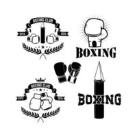 Set of the boxing club labels and badges. illustration. vector