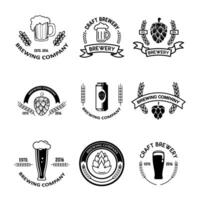 Set of beer labels in line style. Design elements for logo, label, emblem, sign, brand mark. illustration. vector