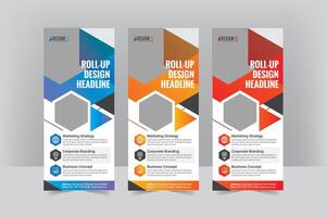 Modern Standee Roll-Up Banner Design Template vector