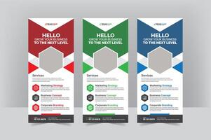 Corporate Roll-Up Standee Design Template vector