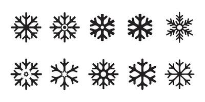 Christmas snowflake icon set. Hand drawn snowflake icon set. Illustration EPS 10 vector