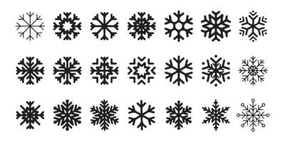 Snowflake symbols. Christmas card with snowflake border icon set. Illustration EPS 10 vector