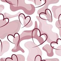 seamless pattern of pink spots of different sizes from different shades of pink and pink hearts placed randomly, for holiday patterns or posters vector
