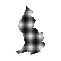 The map of england is made up of black dots vector