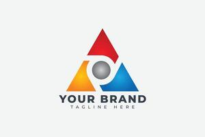 Abstract Rounded Colorful Triangle Logo Design Templates vector