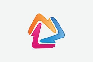 Spinning Abstract Colorful Geometric Triangle Logo Design Element vector