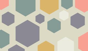 Desaturated minimalist color background with hexagon geometric shapes vector