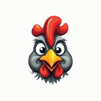 Angry cartoon chicken with a fierce expression, illustration in a bold art style vector