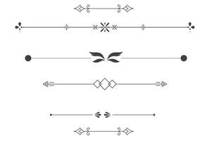 Elegant decorative dividers with minimalist geometric design and artistic elements. Ornaments and Frames. Drawing geometrics line. Decoration, banners, posters, emblems, labels. vector