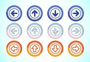 Right, left, up, down arrow icon design, arrow sign for apps and websites, button design set vector