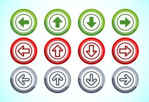 Right, left, up, down arrow icon, arrow sign for apps and websites, button design set vector