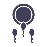 spermatozoon and egg black icon. vector