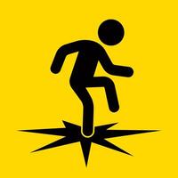 man falls through ice black icon. vector