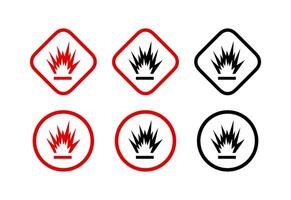 Standard pictogram for flammable substances. Explosive substances vector